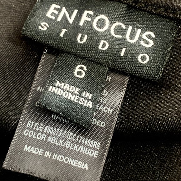 ENFOCUS Studio Evening‎ Cocktail Dress Black Long Lace Sleeve Size 6 - Picture 3 of 11